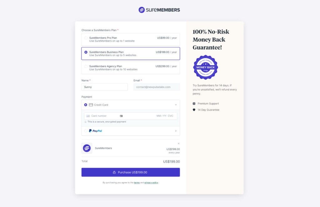 SureMembers checkout