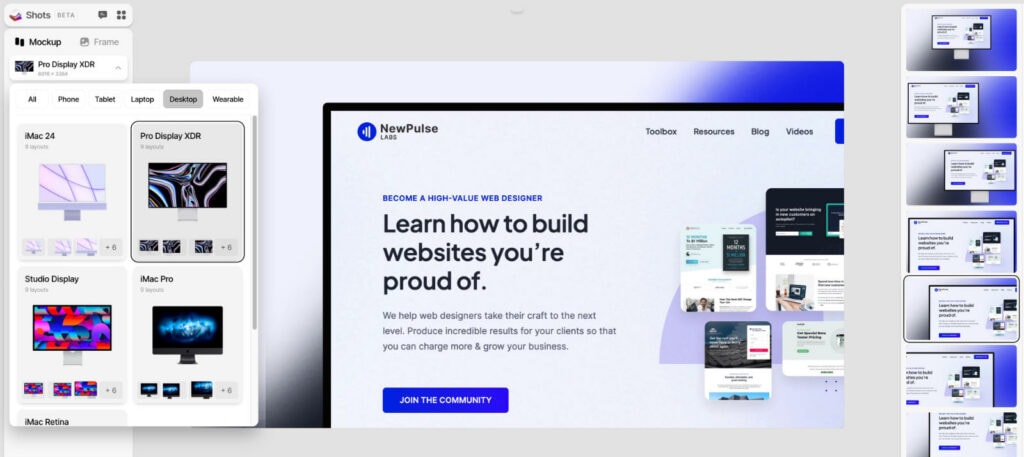 NewPulse Labs mockup in shots.so