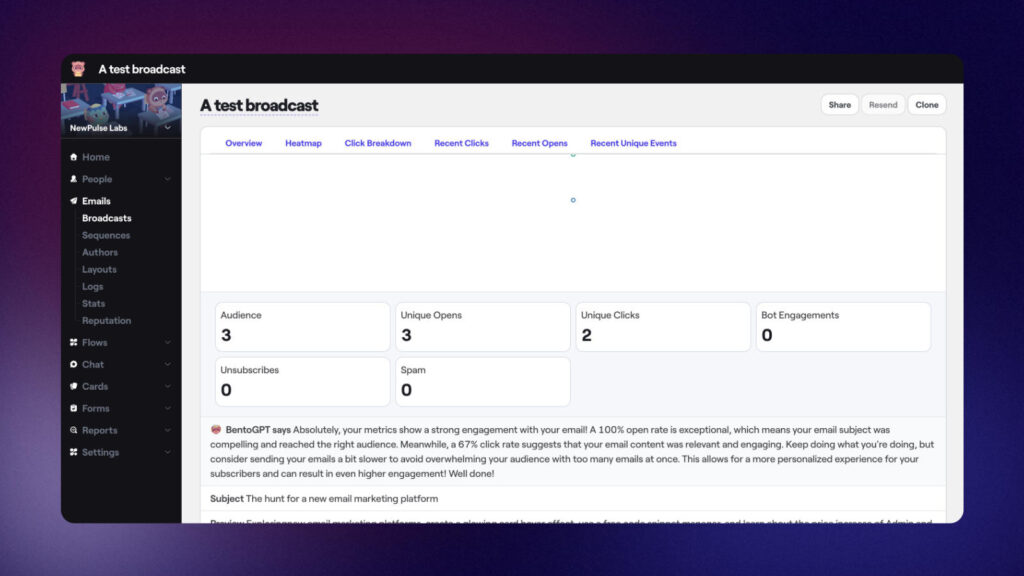 View your broadcast analytics