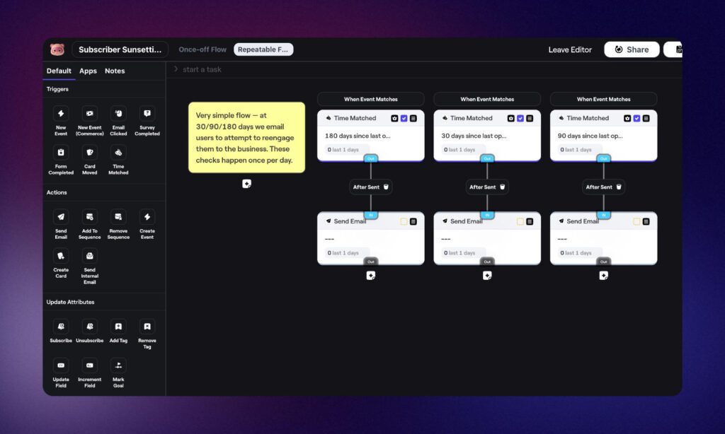 Creating a flow/automation in Bento