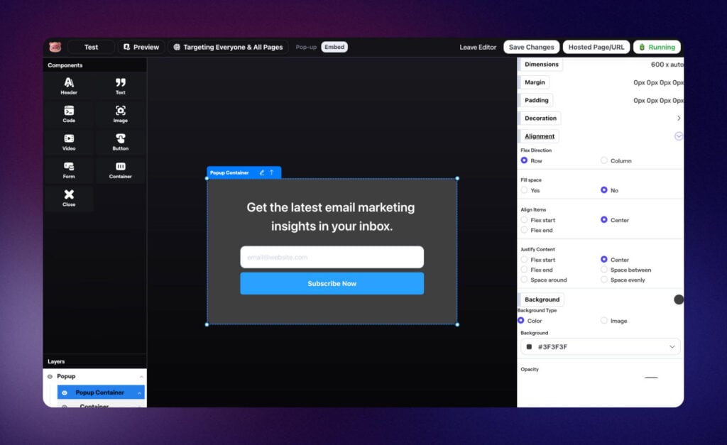 Building a popup in Bento