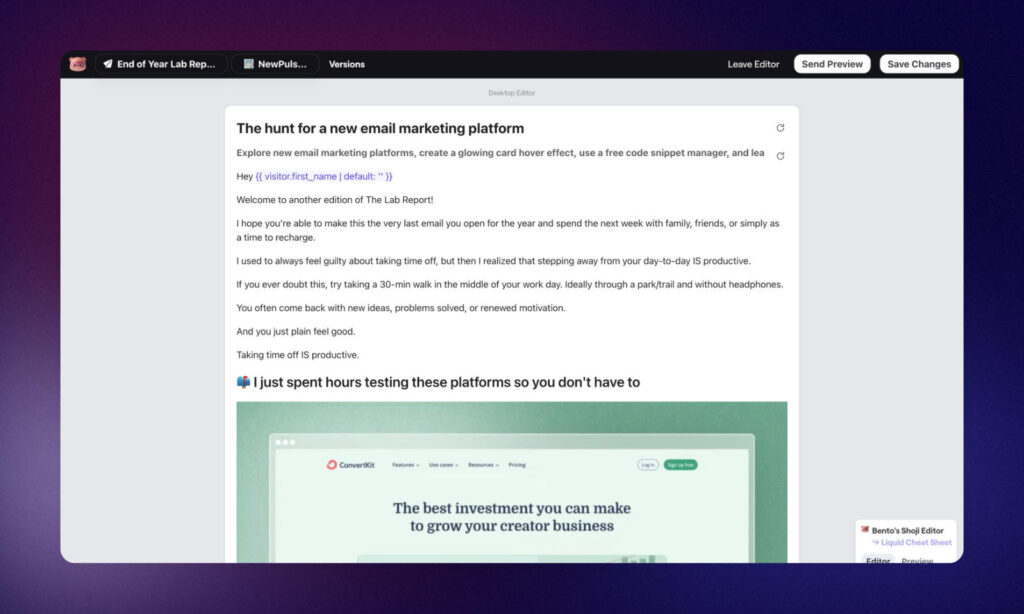 Using the Shoji editor