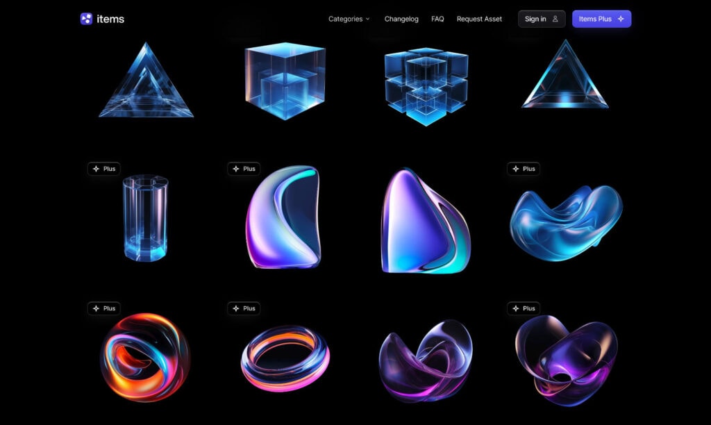 A few of the different assets