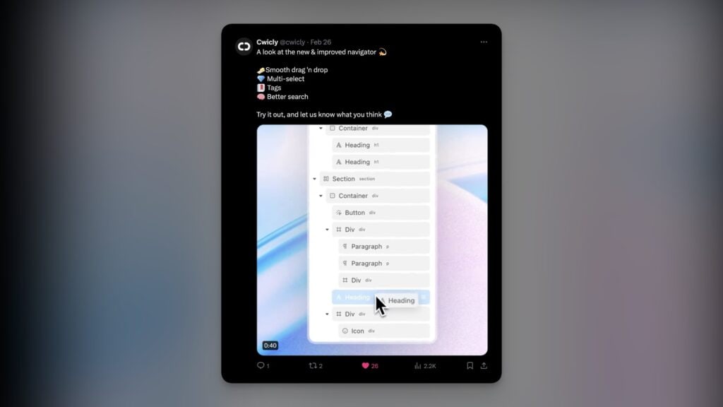 Cwicly new navigator