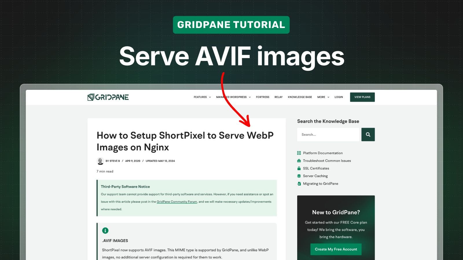 How to automatically serve AVIF images on GridPane